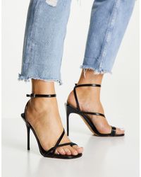 topshop black strappy heels