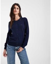 Lacoste - Button Down Cotton Cardigan - Lyst