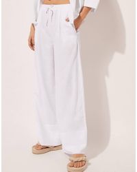 Calzedonia - Linen And Viscose Palazzo Trousers - Lyst