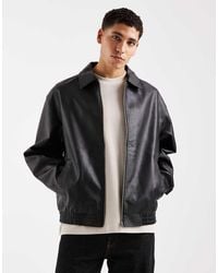 Jack & Jones - Faux Leather Bomber Jacket - Lyst