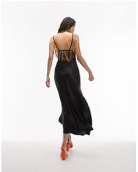 TOPSHOP - Maxi Dress With Beaded Fringing Detail - Lyst