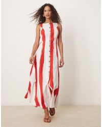 ASOS - Slash Neck Button Down Waistcoat Maxi Dress - Lyst