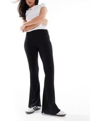 ASOS - Rib Flare Trouser With Lettuce Hem - Lyst
