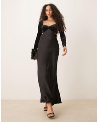 EVER NEW - Velvet Satin Cowl Back Maxi Dress - Lyst
