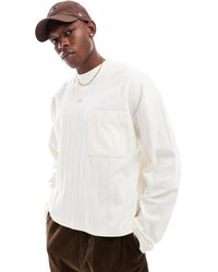 ASOS - Oversized Boxy Long Sleeve Rib T-shirt With Front Pocket - Lyst