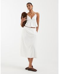 Vero Moda - Linen Touch Midi Skirt Co-ord - Lyst