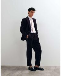 ASOS - Relaxed Tapered Pleat Front Suit Trousers - Lyst