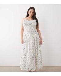 Esmee Curve - Shirred Drop Waist Maxi Beach Dress - Lyst