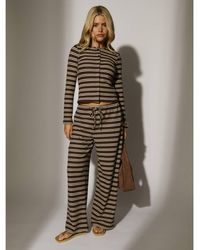 South Beach - Stripe Knitted Wide Leg Trouser - Lyst