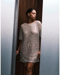 Never Fully Dressed - Sequin T-shirt Mini Dress - Lyst