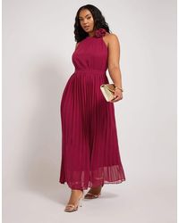 Yours Clothing - Corsage Pleated Maxi Dress - Lyst