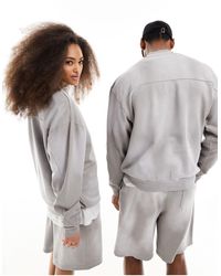 ASOS - Sweat unisexe oversize d'ensemble à coutures contrastantes - gris délavé - Lyst