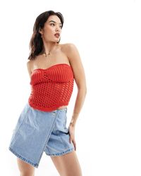 ASOS - Knitted Bandeau Crochet Top - Lyst