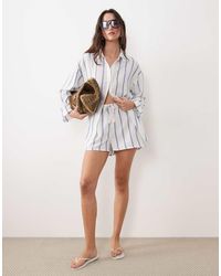 New Look - Co-Ord Striped Beach Short - Lyst