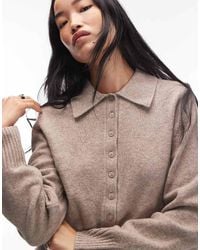 & Other Stories - Cárdigan Con Cuello De Solapas Y Botones Delanteros De Punto De -Neutro - Lyst
