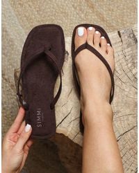 SIMMI - Kima Suede Flat Sandals - Lyst