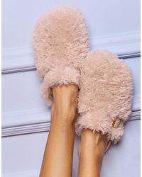 Boux Avenue - Teddy Fleece Clog Mule Slippers Adjustable Strap Loungewear - Lyst