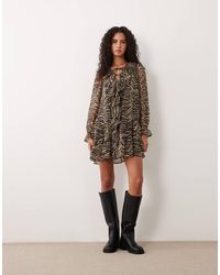 Wednesday's Girl - Ruffle Detail Mini Dress - Lyst