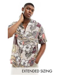 ASOS - Camisa holgada con estampado floral y cuello - Lyst