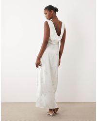 Aware - Cowl Neck Satin Maxi Dress - Lyst