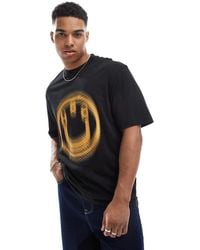 HUGO - Camiseta Negra Con Estampado Gráfico Nalax De - Lyst