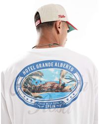ASOS - Oversized T-Shirt Met Rechte Pasvorm Zomerse Print Op De Achterkant - Lyst