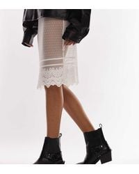 TOPSHOP - Botas Negras De Estilo Wéstern Con Arnés De Cuero Maxy De Wide Fit - Lyst