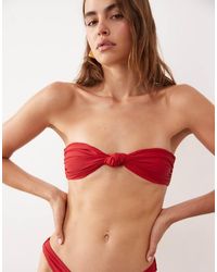 Miss Selfridge - Mix And Match Knot Front Bandeau Bikini Top - Lyst