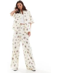 ASOS - High Waist Wide Leg Trouser Co-ord - Lyst