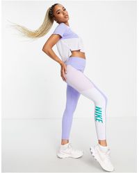 Nike - One - legging color block 7/8 à taille mi-haute - lilas - Lyst