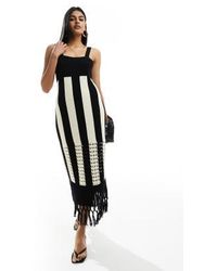 & Other Stories - Knitted Midi Dress With Crochet Tassel Hem Detail - Lyst