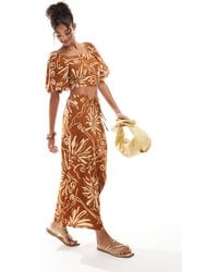 Wednesday's Girl - Tile Floral Midaxi Skirt Co-ord - Lyst