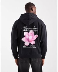 Only & Sons - Sweat à capuche coupe vintage avec imprimé fleur au dos - noir - Lyst