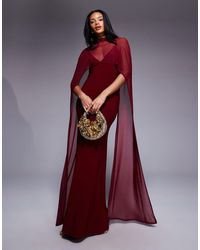 ASOS - exaggerated Cape Maxi Dress - Lyst