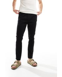 Brave Soul - Cotton Twill Trousers With Elasticated Waist - Lyst