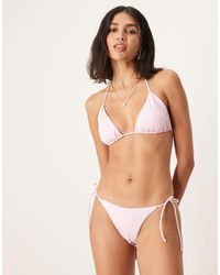 Free Society - Textured Tie Side Bikini Bottom - Lyst