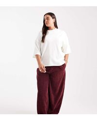 ASOS - Asos Design Curve Pull On Barrel Leg Cord Trousers - Lyst