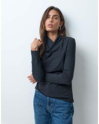 ASOS - Supersoft Drape High Neck Wrap Top - Lyst