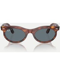 Ray-Ban - Wayfarer Oval Oval Polarised Sunglasses With Lens - Lyst
