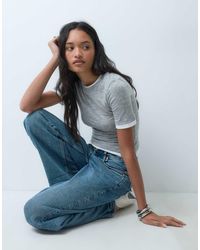 ASOS - Slubby Shrunken Tee With Mock Double Layer - Lyst