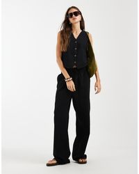 ONLY - Wide Leg Linen Look Trousers - Lyst