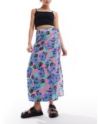 Monki - Midi Skirt With Tie Waist - Lyst