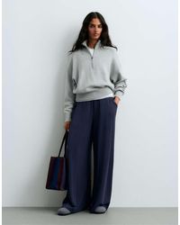 Oysho - Modal Pinstripe Wide-Leg Trousers - Lyst
