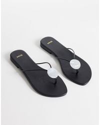 Mango - – flache sandalen aus 100% leder - Lyst