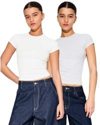 Bershka - 2-pack Of Short Sleeve Round Neck T-shirts - Lyst
