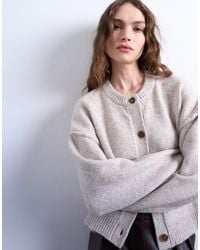 TOPSHOP - Knitted Exposed Seam Relaxed Cardigan - Lyst