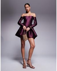 Forever New - Vestito Corto Color Prugna Italiana Strutturato - Lyst