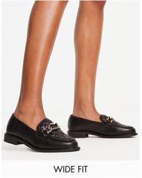 River Island - Wide Fit Chain Detail Loafer - Lyst