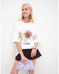 4th & Reckless - Cotton Rich Summer Sun Graphic Oversized T-shirt - Lyst