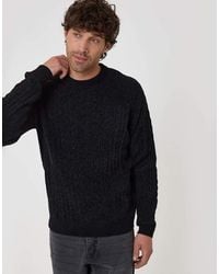 Threadbare - Fluffy Cable Knit Crew Neck Jumper - Lyst
